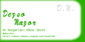 dezso mazor business card